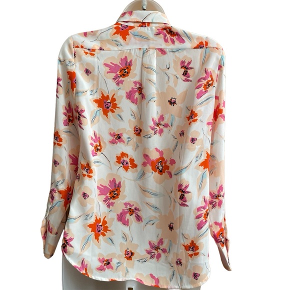 Banana Republic Dhillon Classic Fit Petite Multi Coloured Floral Blouse XXS/TTP - Picture 2 of 13